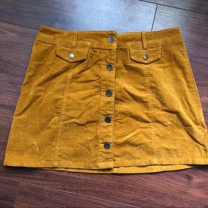 Yellow Corduroy Forever 21 Skirt